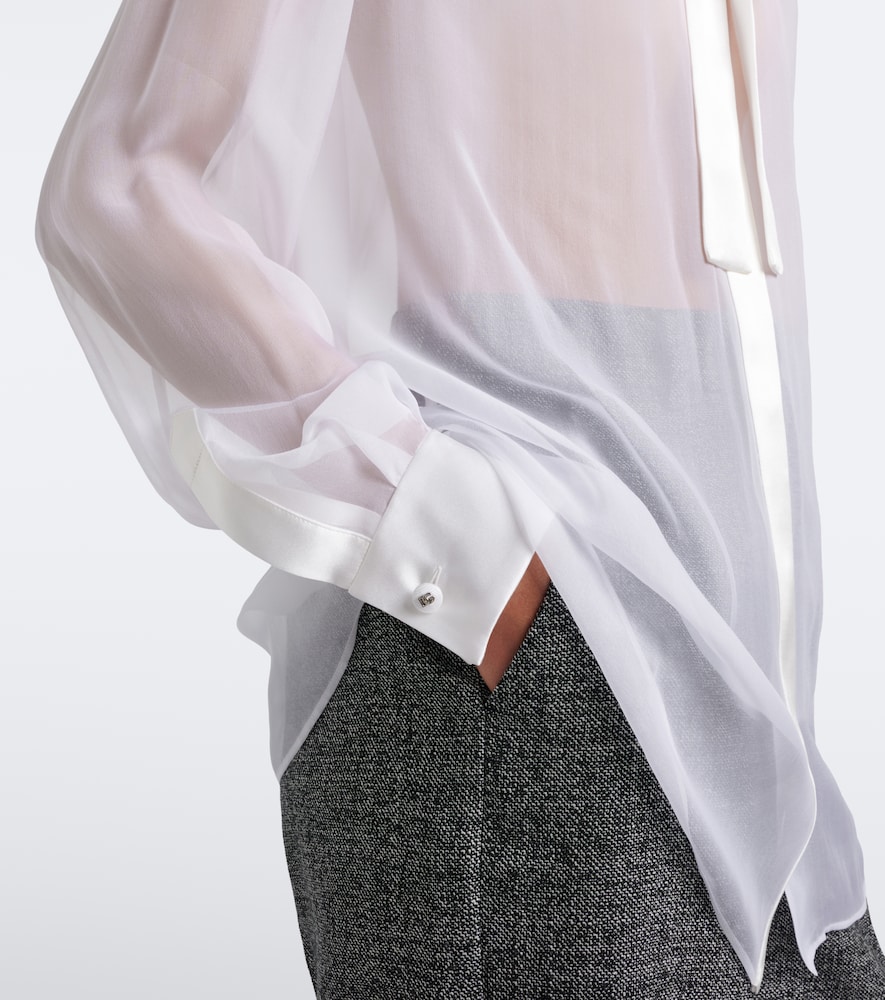 Dolce&Gabbana Bow-Detail Silk Chiffon Blouse
