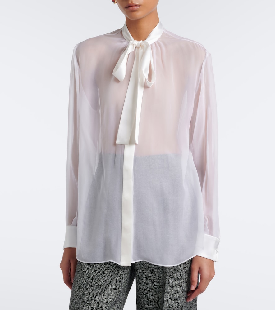 Dolce&Gabbana Bow-Detail Silk Chiffon Blouse