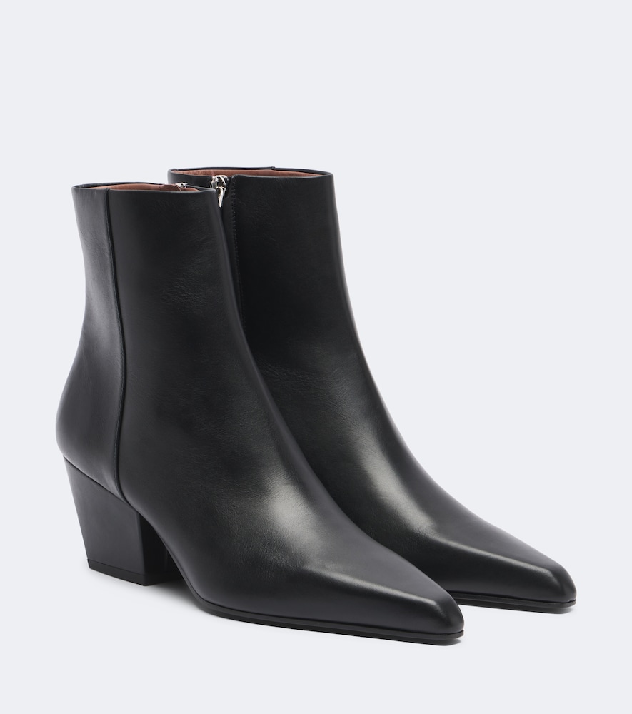 Paris Texas Jane Leather Ankle Boots In Black