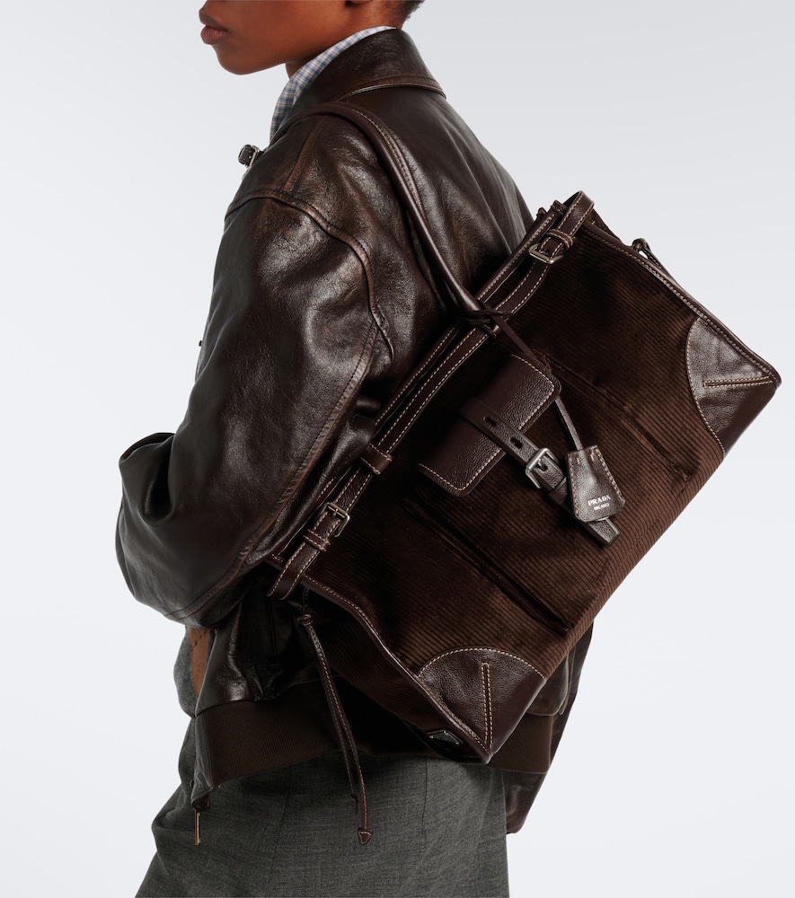 Prada Bonnie Large Corduroy Shoulder Bag