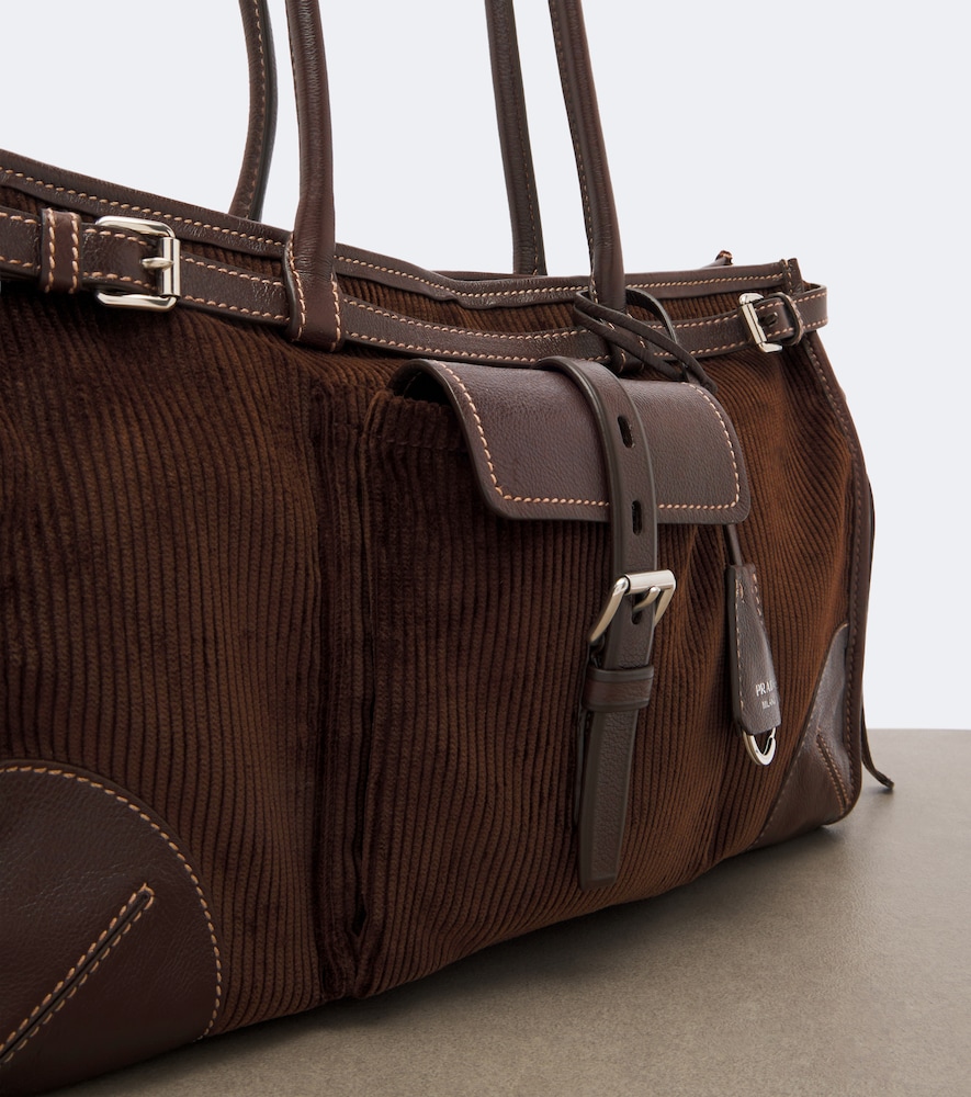 Prada Bonnie Large Corduroy Shoulder Bag