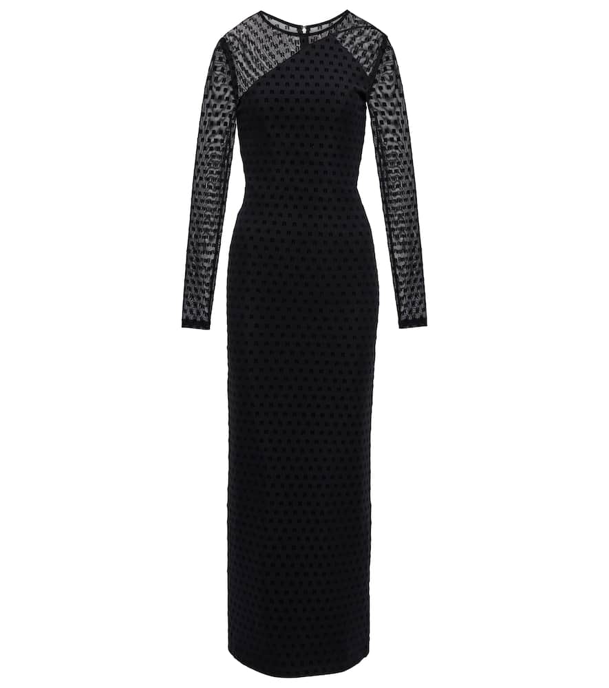 Rotate Isadora logo mesh maxi dress