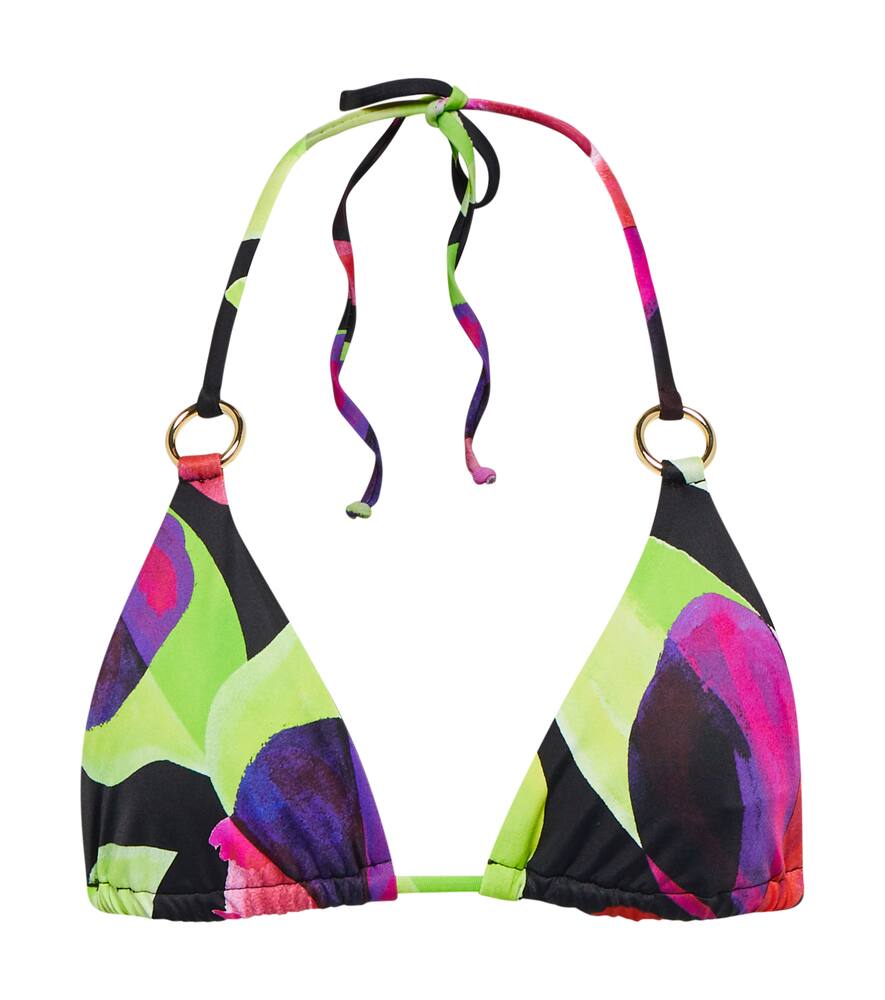 Louisa Ballou Printed halterneck bikini top