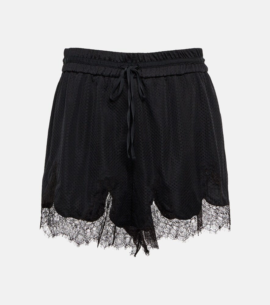 Dion Lee Lace-insert mesh jersey shorts | Smart Closet