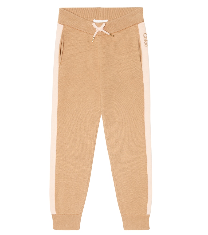 Chloé Kids Logo cotton and wool sweatpants