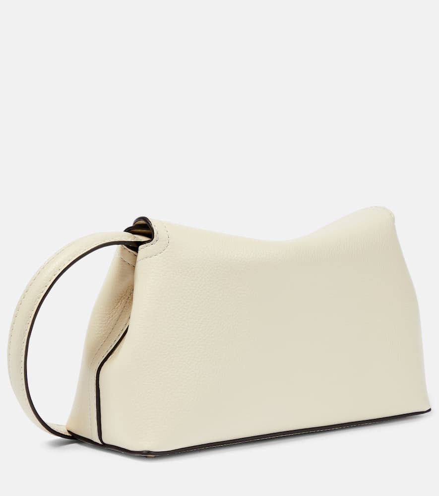 Totême T Lock Small Leather Clutch In White