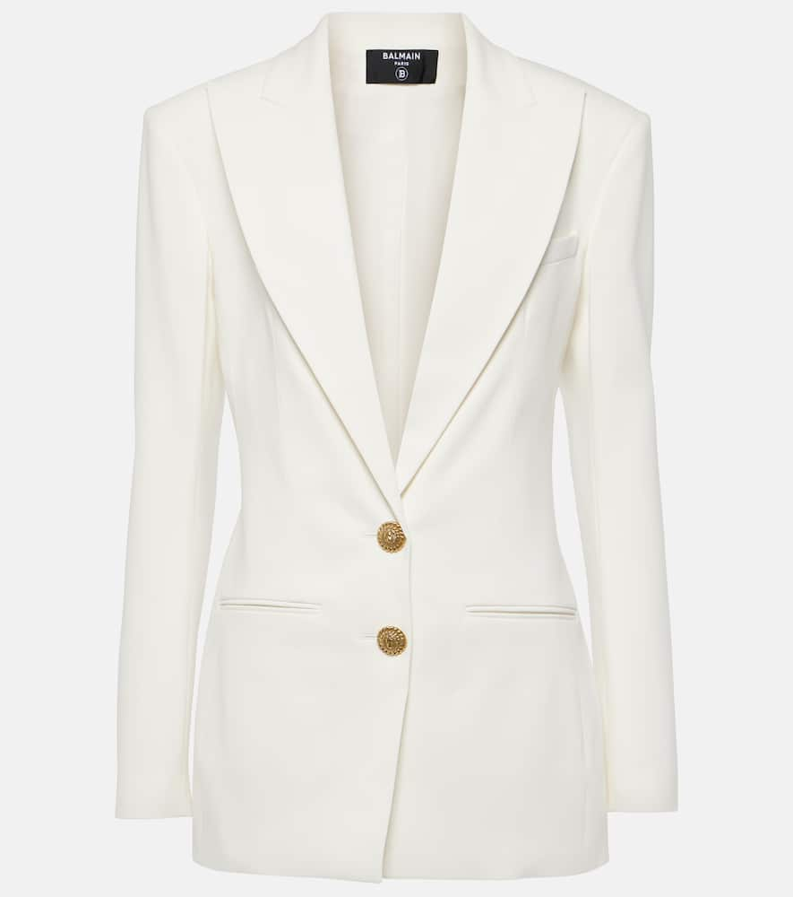 Shop Balmain Single-breasted Blazer In White