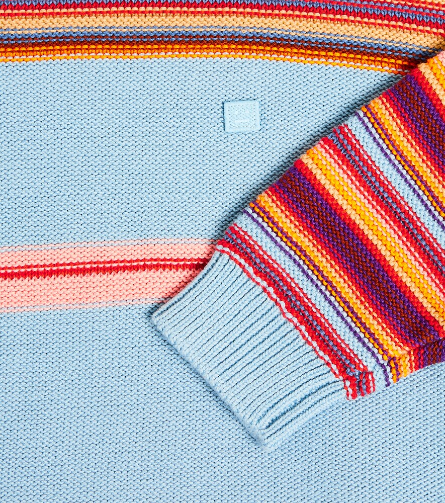  Acne Studios Kids Acne Studios Kids Face Logo Striped Cotton Sweater 