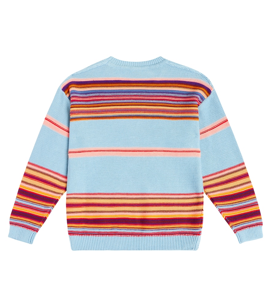  Acne Studios Kids Acne Studios Kids Face Logo Striped Cotton Sweater 