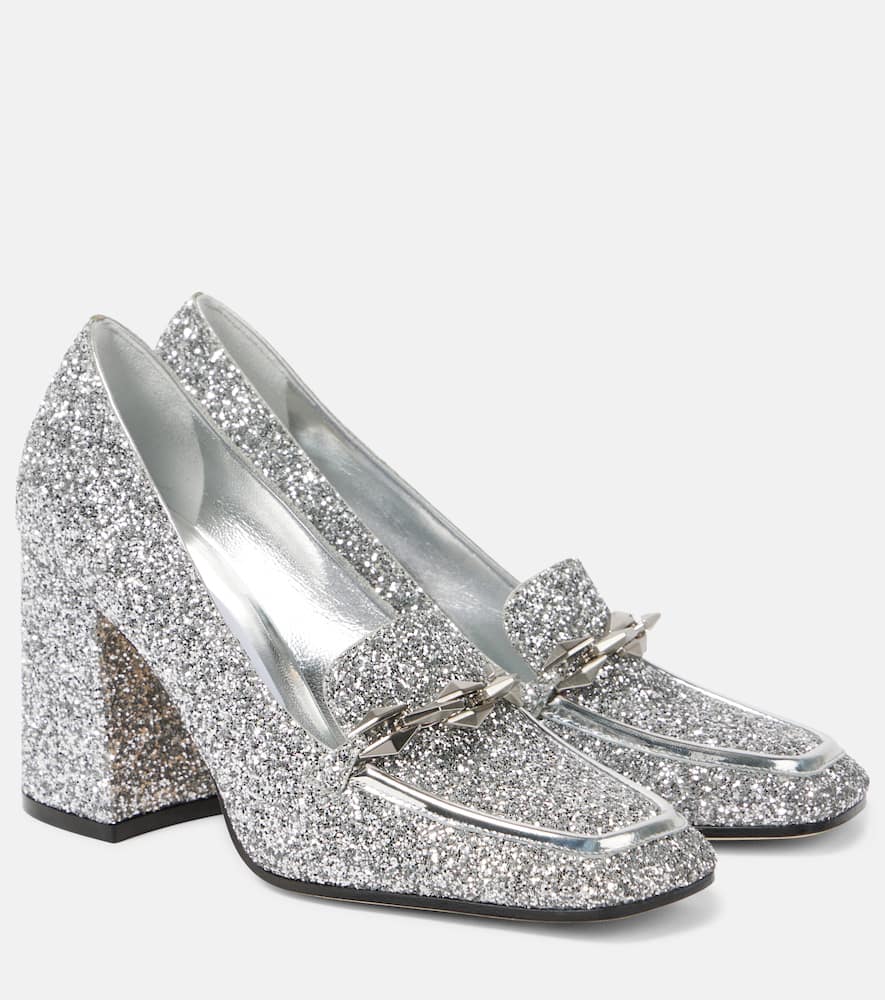 Jimmy Choo Diamond Tilda 65mm Glitter Pumps In Silver