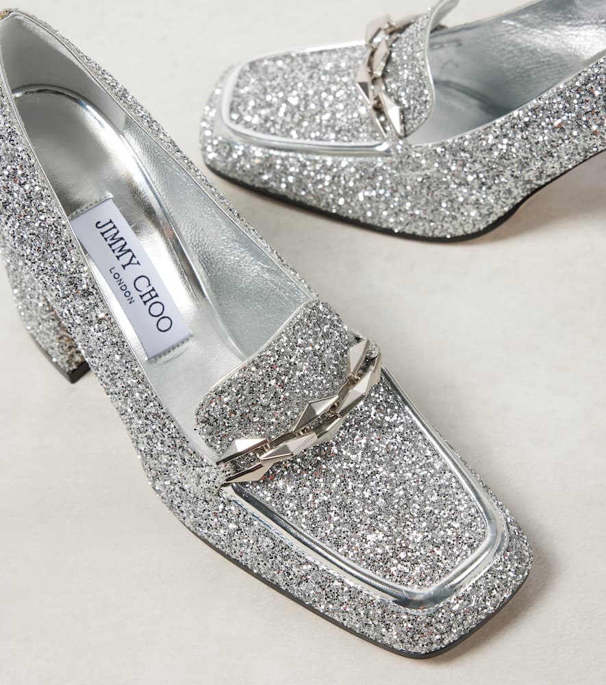 Jimmy Choo Diamond Tilda 65mm Glitter Pumps In Silver