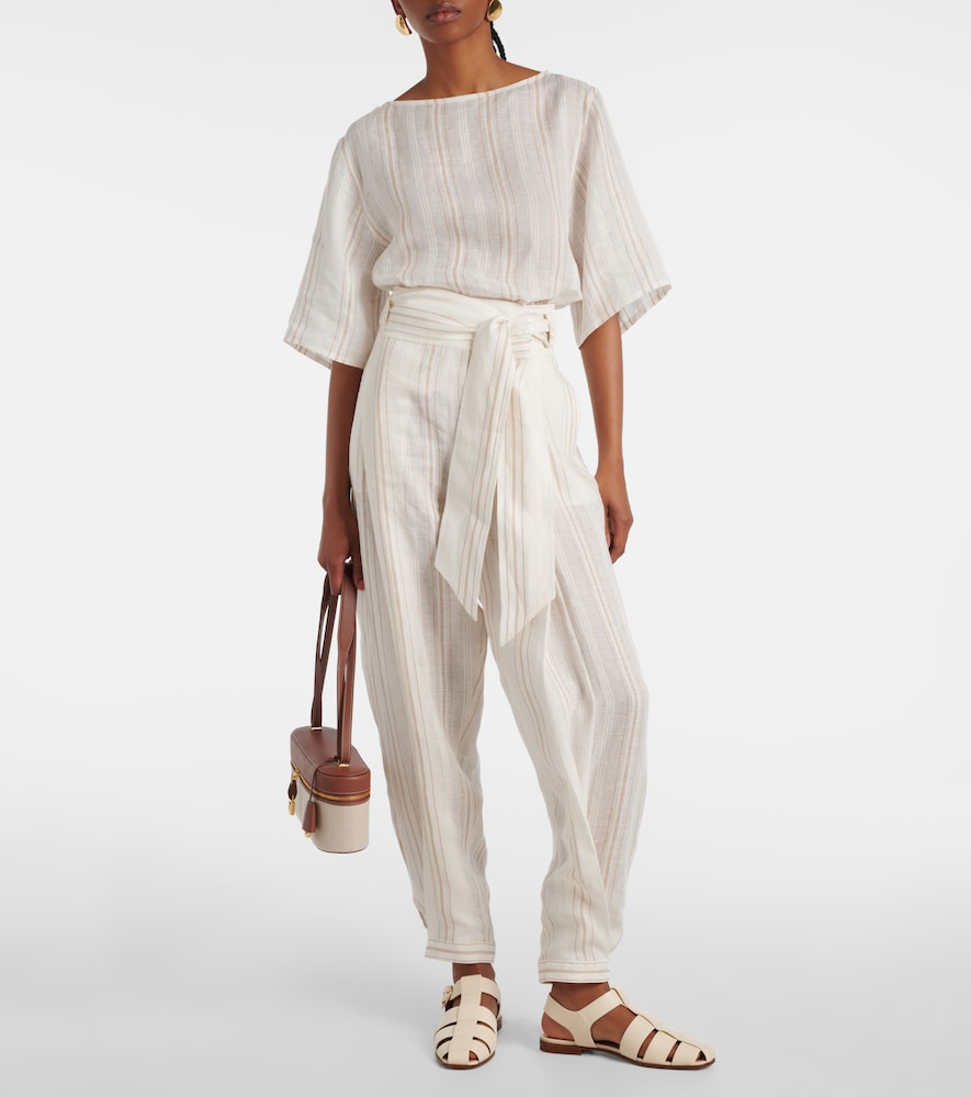 Loro Piana Mara striped linen top