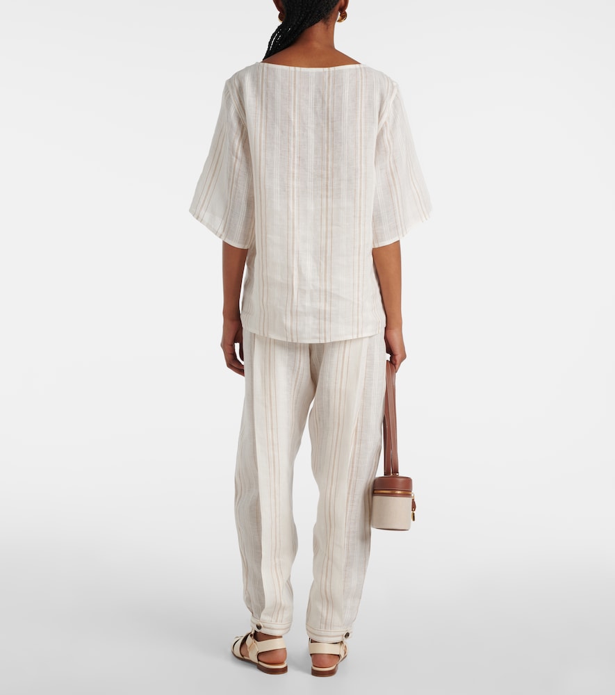  Loro Piana Loro Piana Mara Striped Linen Top 
