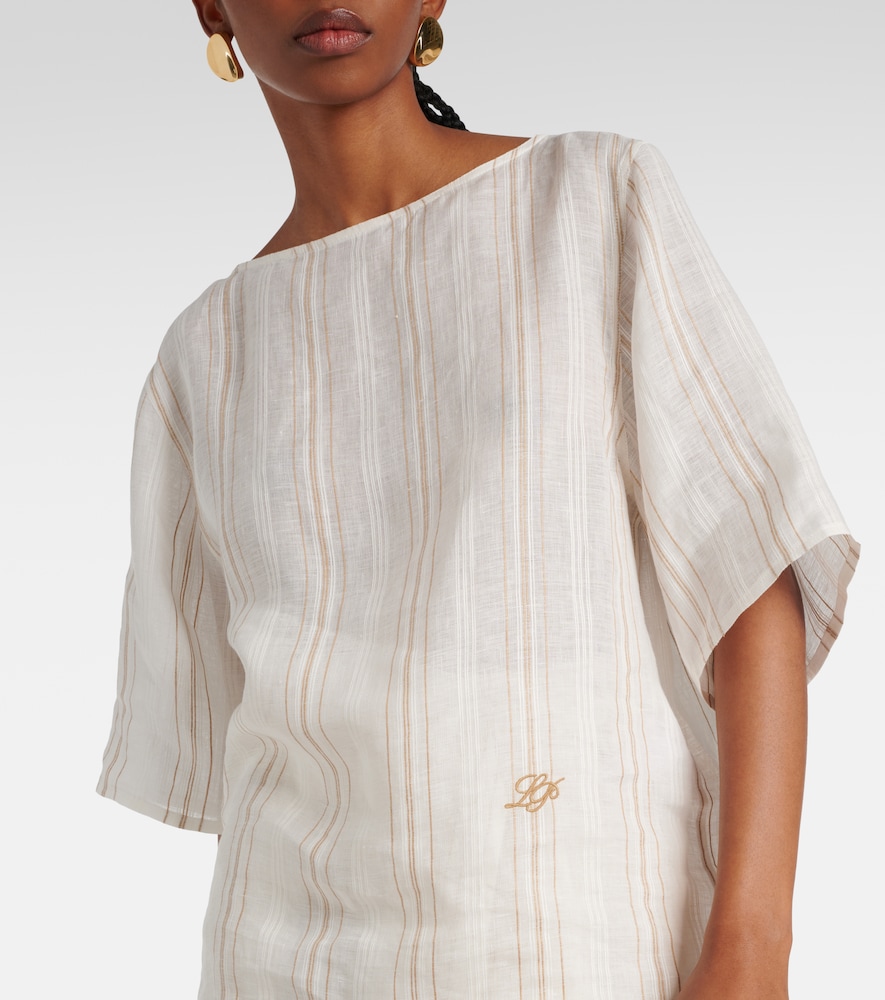 Loro Piana Loro Piana Mara Striped Linen Top 