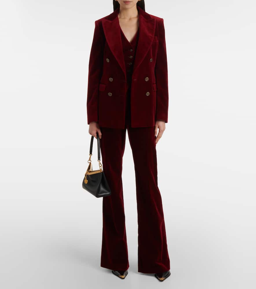 Etro Red Pants With Elastic Waistband In Brown