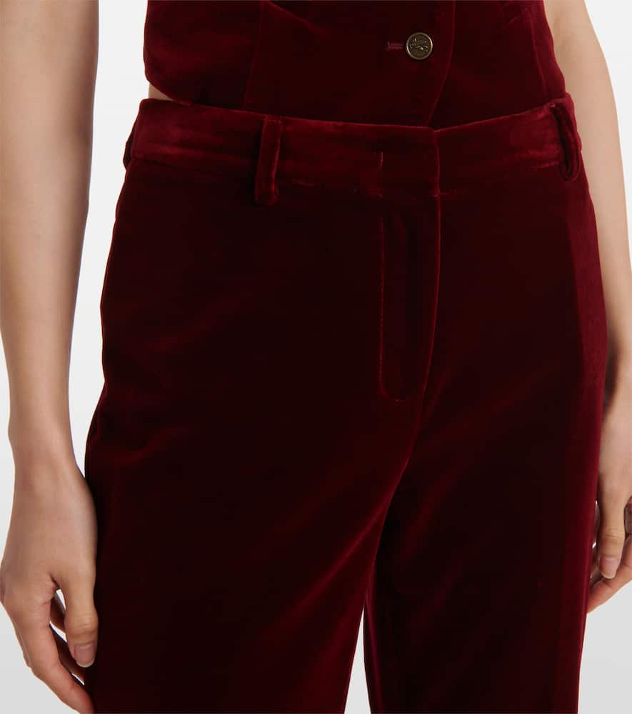 Etro Red Pants With Elastic Waistband In Brown