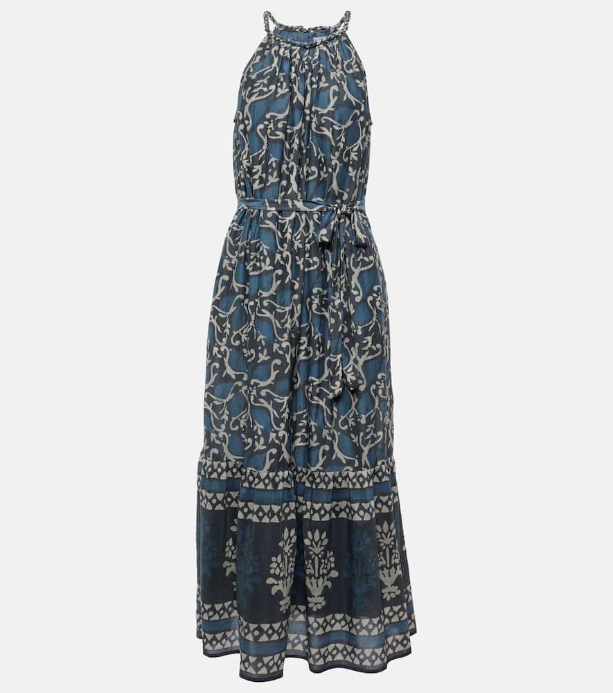 Ghita cotton and silk voile midi dress