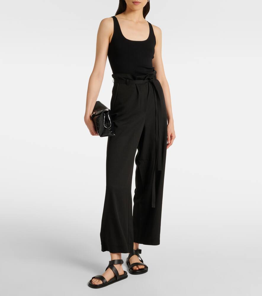 Totême Rib Knit Cotton Tank Top In Black