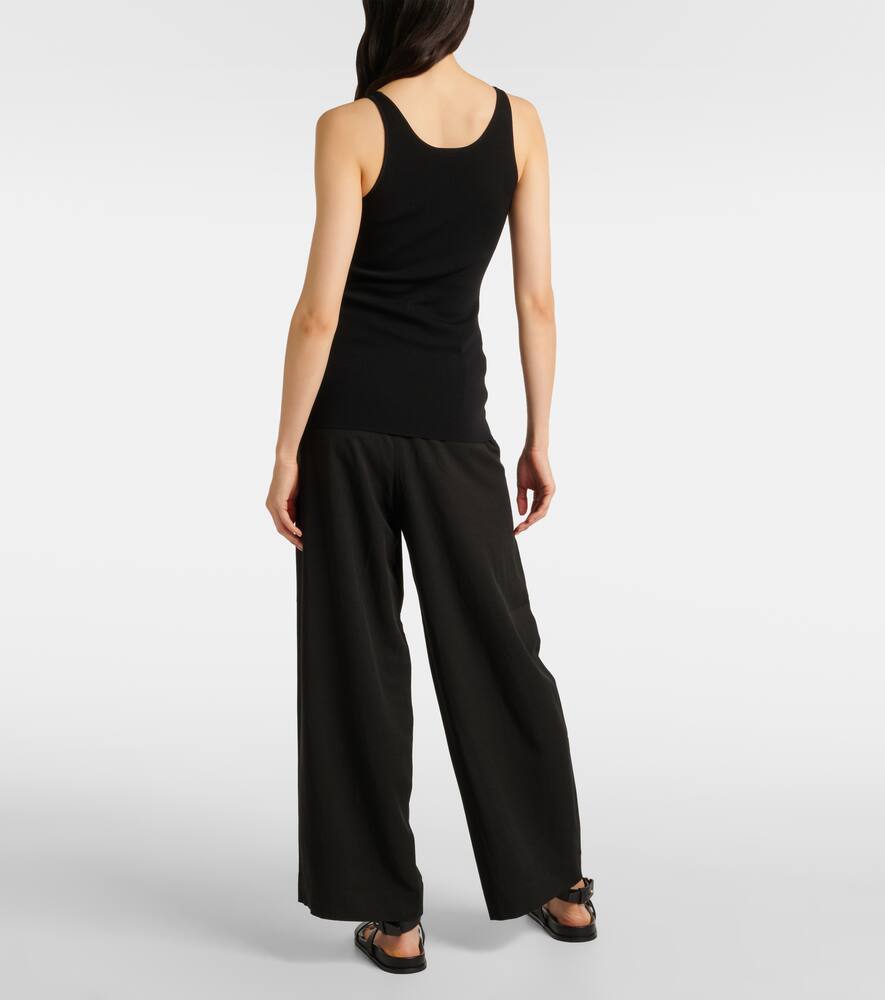 Totême Rib Knit Cotton Tank Top In Black