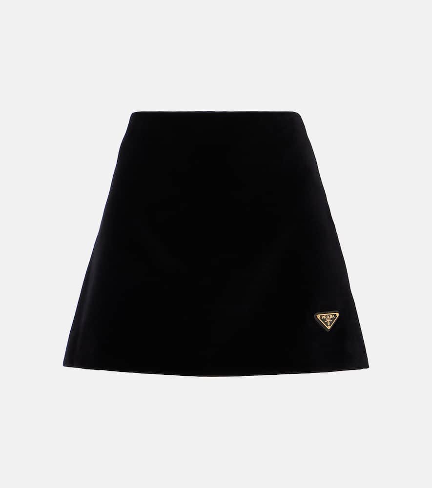 Prada Women's Velvet Mini Skirt In Black