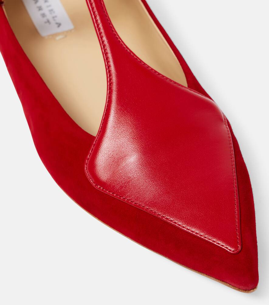 Gabriela Hearst Liv Leather And Suede Mary Jane Flats In Red