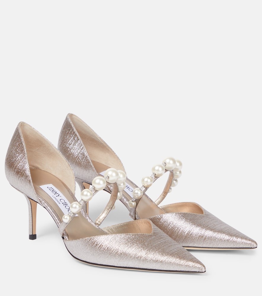 Jimmy Choo Decolleté Aurelie 85 Color Macaron In Metallic