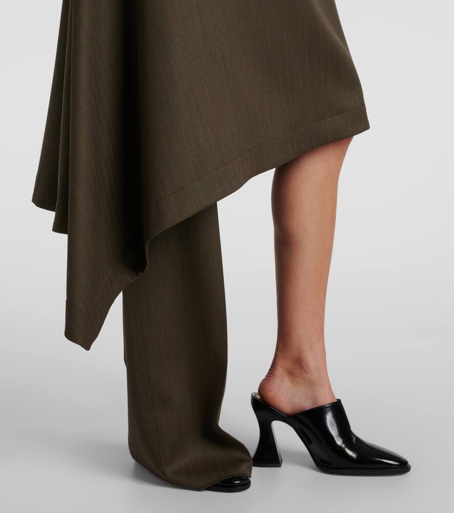 Bottega Veneta Wool Chevron Asymmetric Pantaskirt In Black