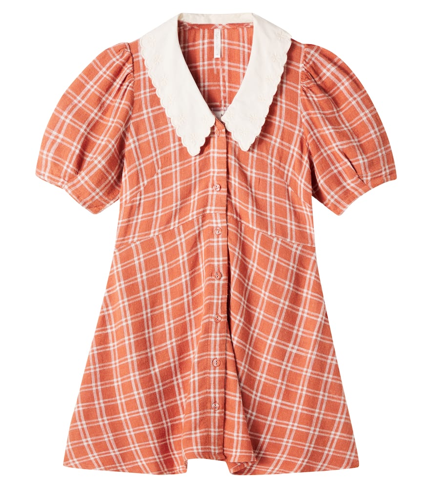 Rylee + Cru Kids' Del Mar Checked Linen-blend Dress