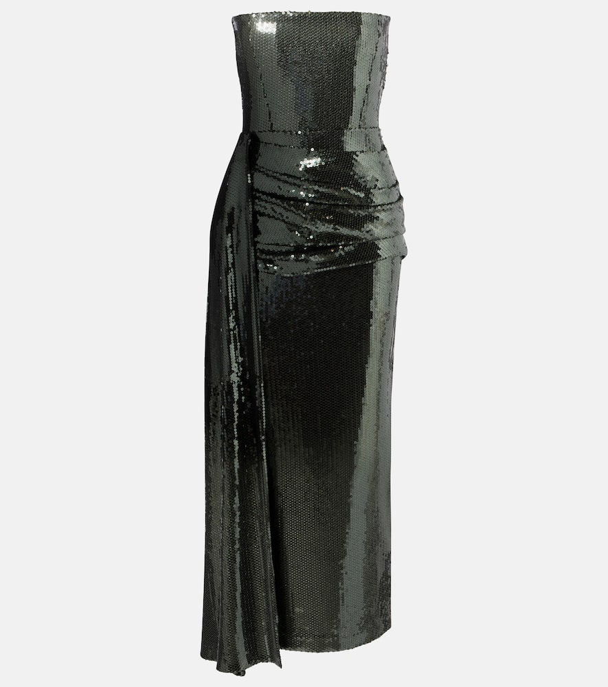 Draped sequined corset dress