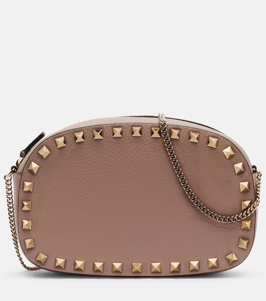 Valentino Rockstud Mini Leather Shoulder Bag In Pink