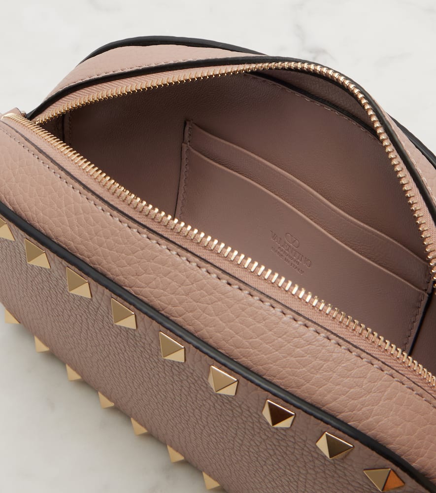 Valentino Rockstud Mini Leather Shoulder Bag In Pink