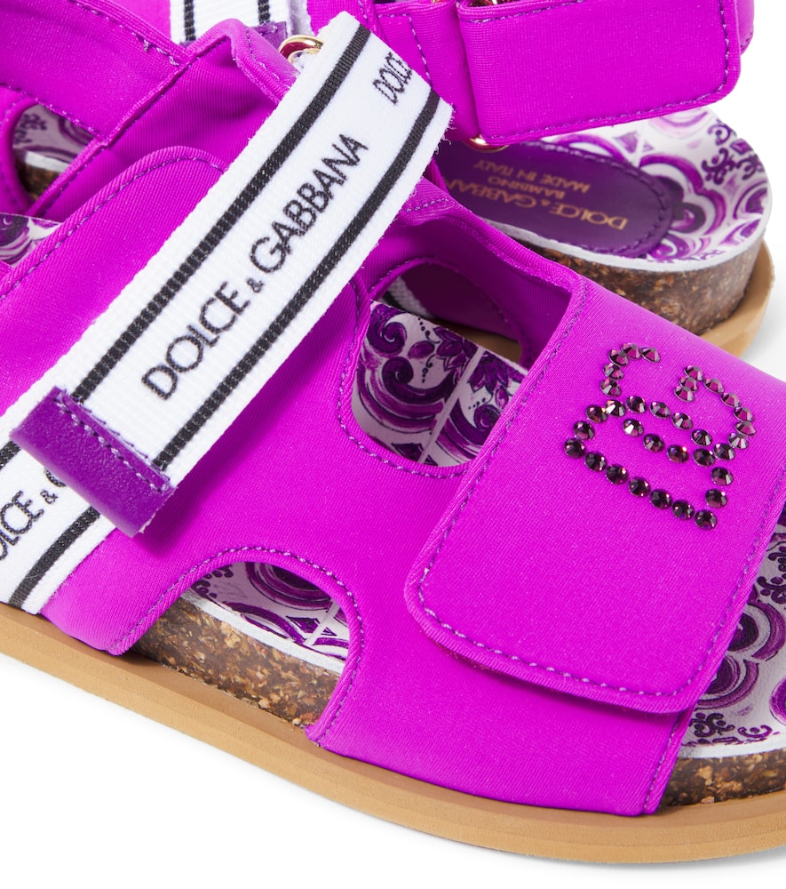 Dolce & Gabbana Dg Embellished Sandals In Purple