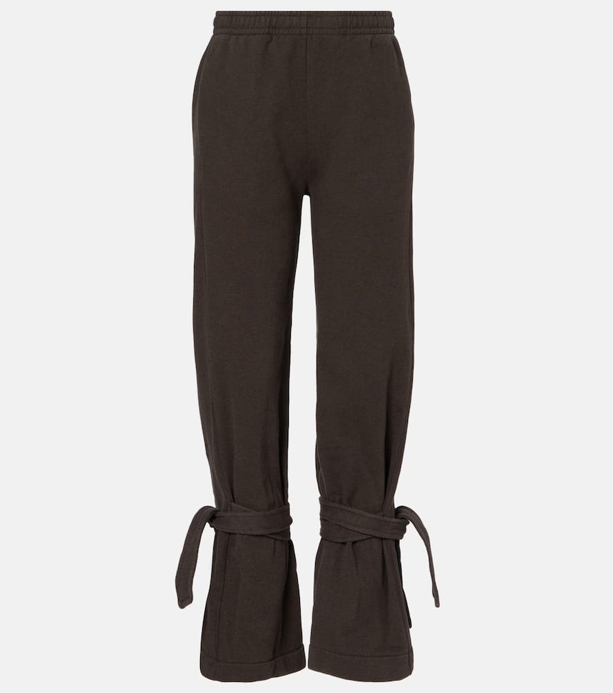 Jw Anderson Tapered Cotton Fleece Sweatpants In Brown