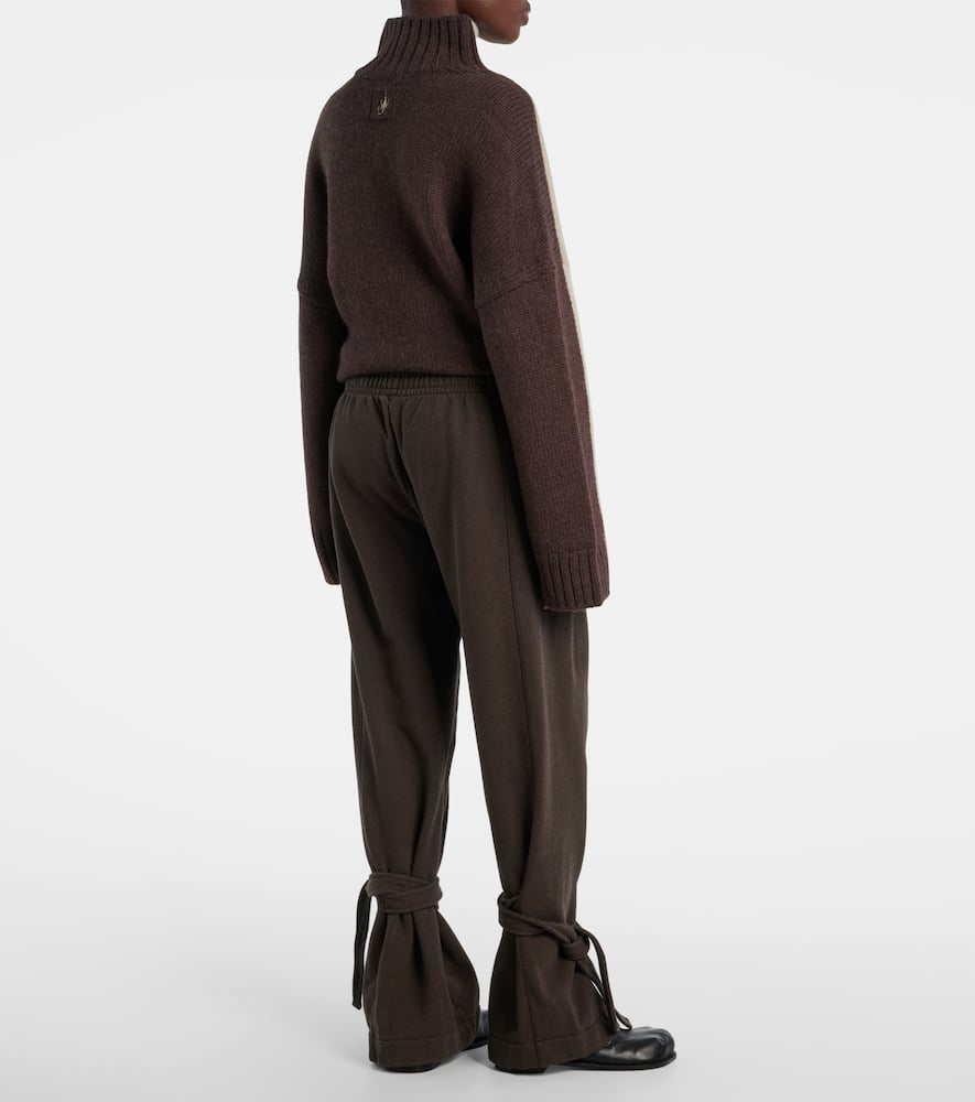 Jw Anderson Tapered Cotton Fleece Sweatpants In Brown