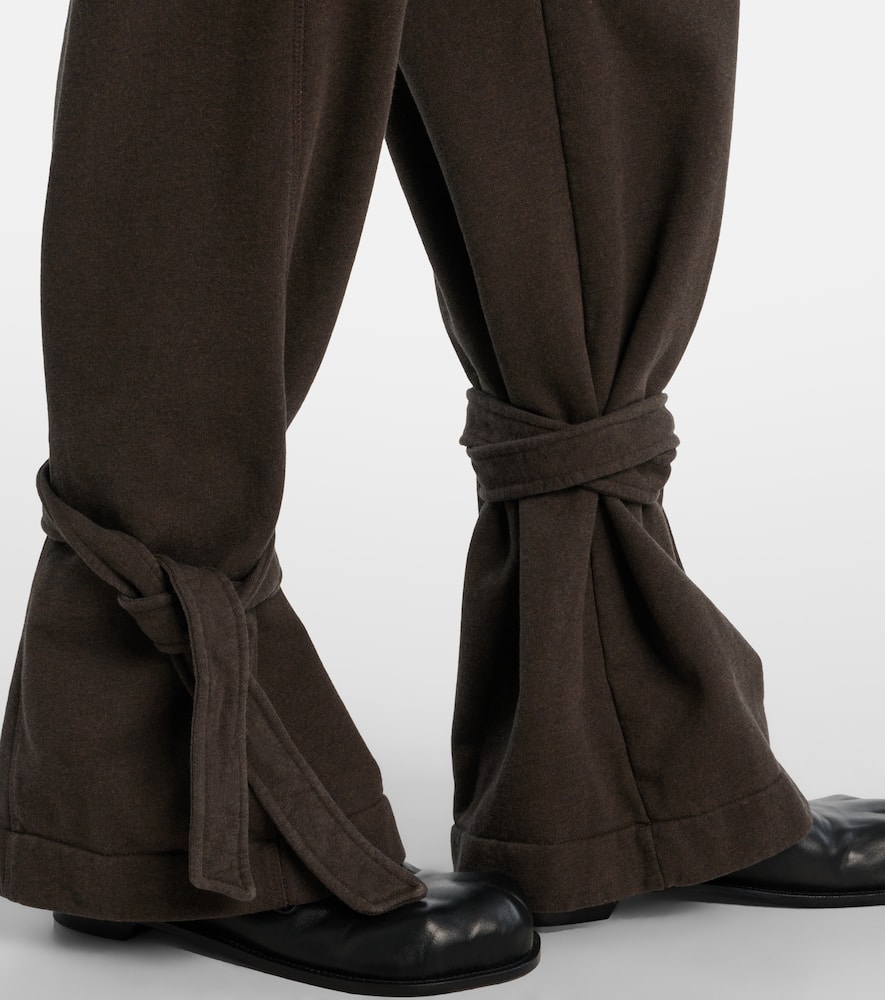 Jw Anderson Tapered Cotton Fleece Sweatpants In Brown