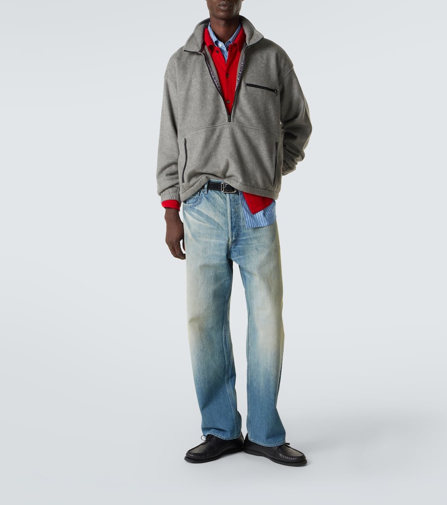 Auralee Silk Fleece Half-zip Sweatshirt In Gray