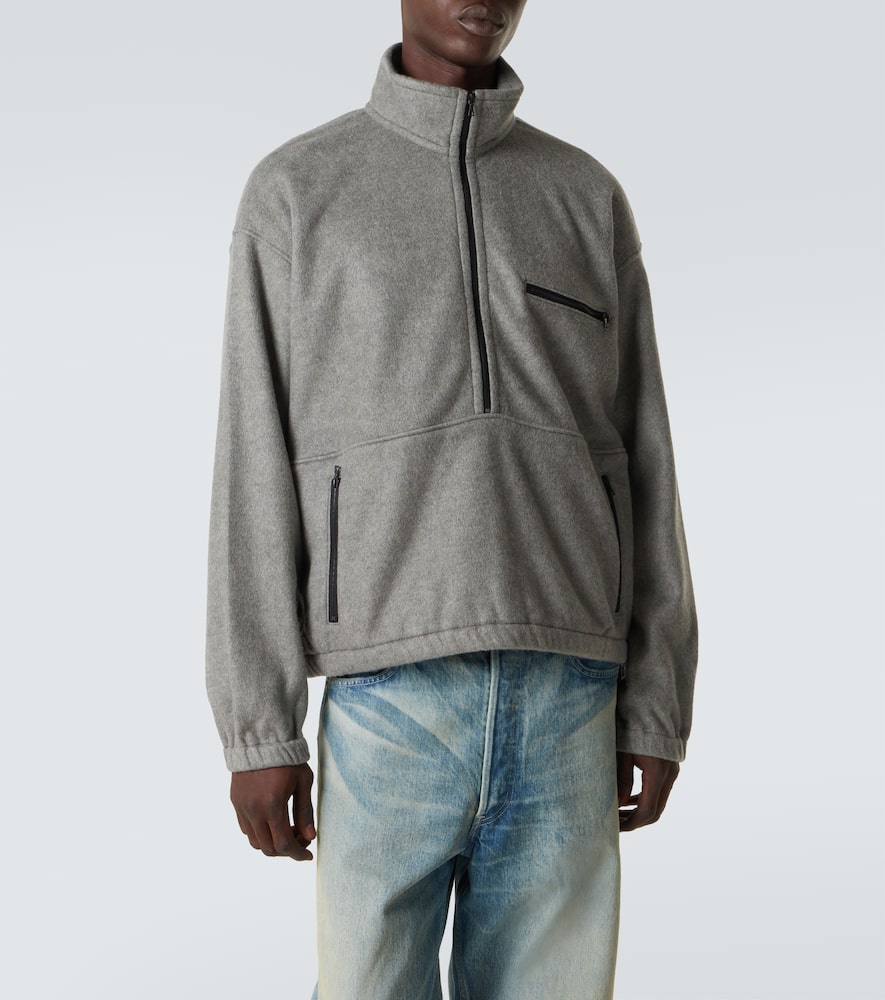 Auralee Silk Fleece Half-zip Sweatshirt In Gray