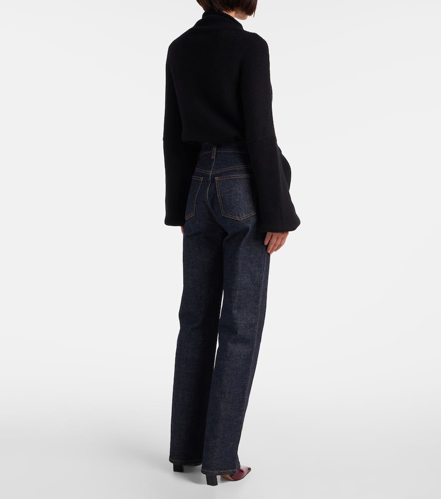 Khaite Danielle High-rise Straight-leg Jeans In Blue