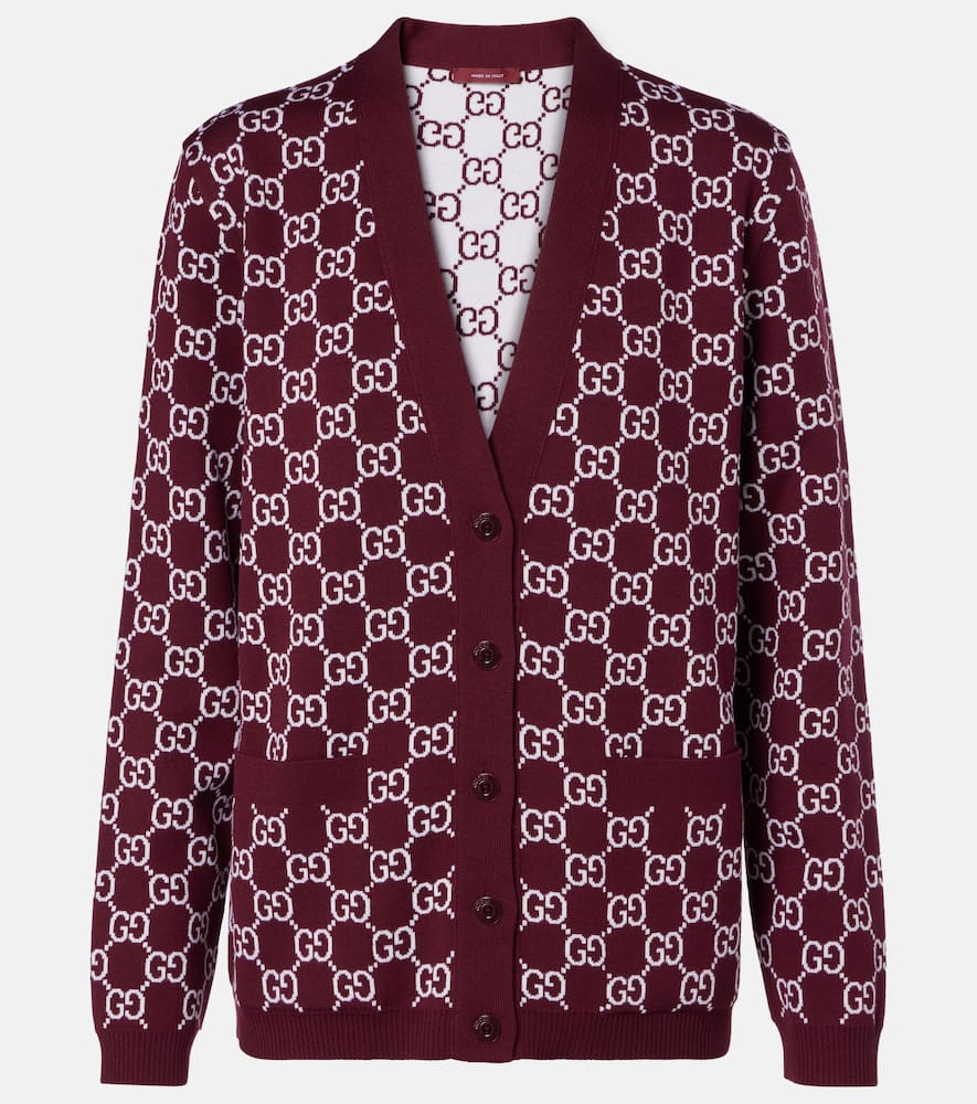 GG reversible wool-blend jacquard cardigan