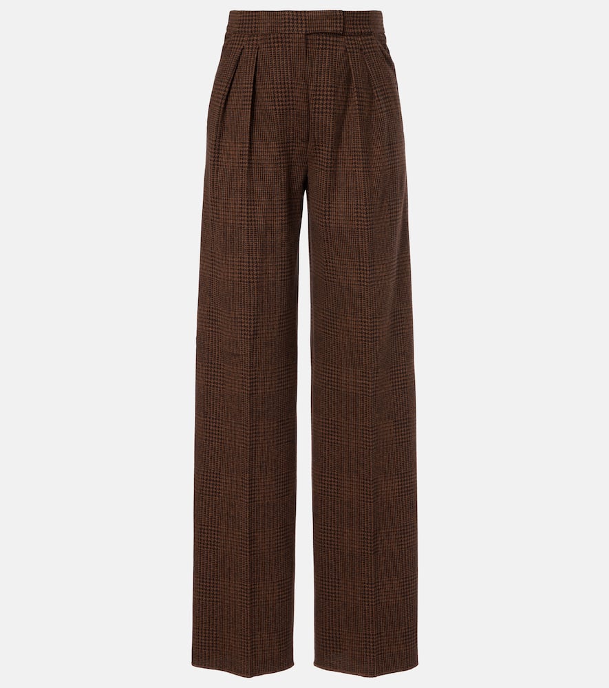 Ponza cotton and wool-blend wide-leg pants