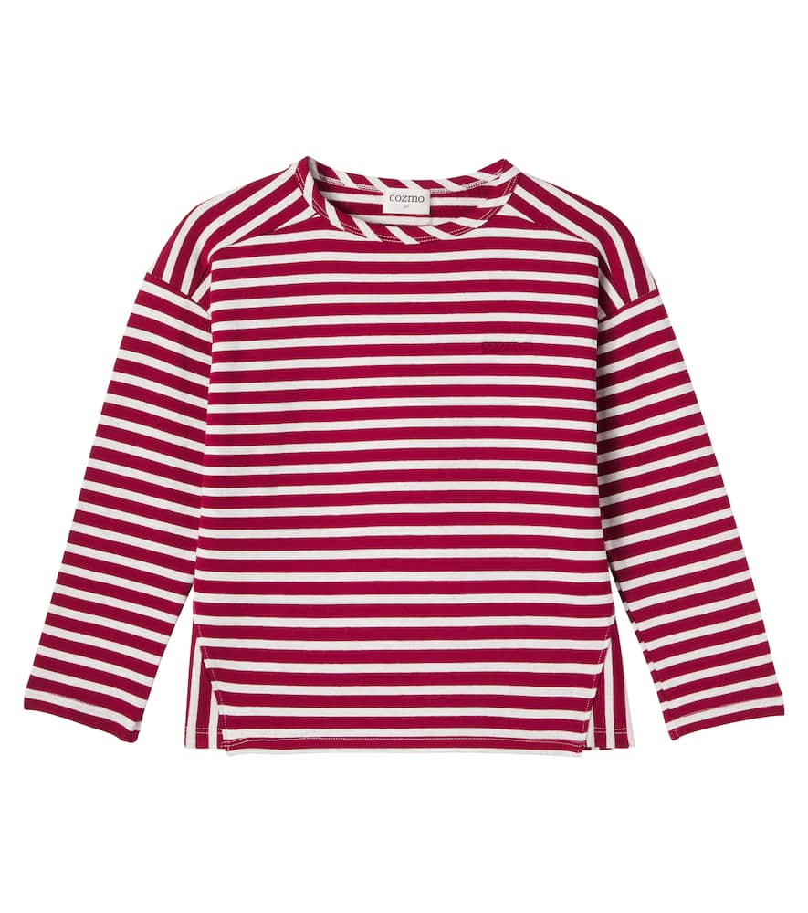 Cozmo Kids' Joel Striped Cotton Jersey Top In Multi