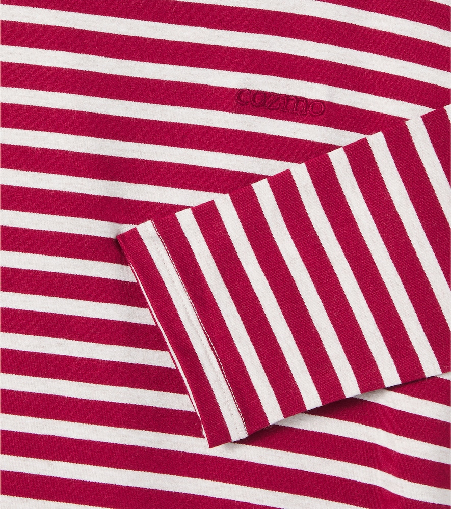 Cozmo Joel Striped Cotton Jersey Top In Multi