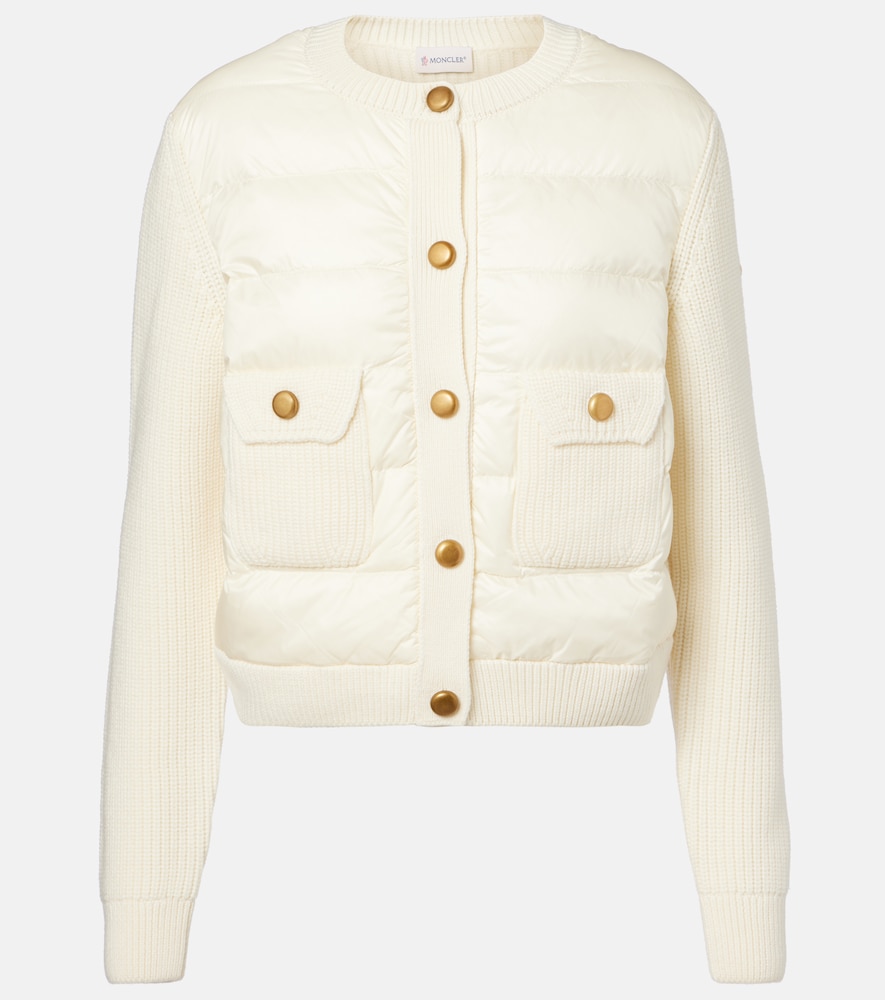 Moncler Down-paneled virgin wool cardigan