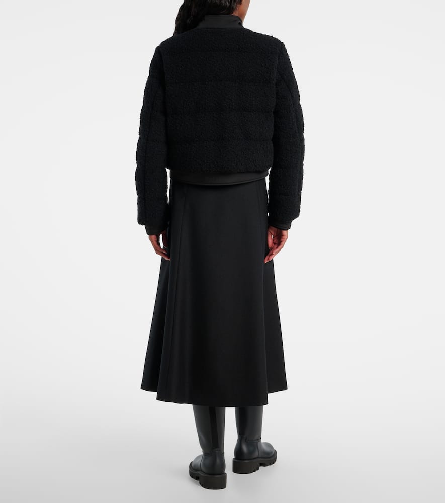 Moncler Blandy Tweed Short Down Jacket In Black