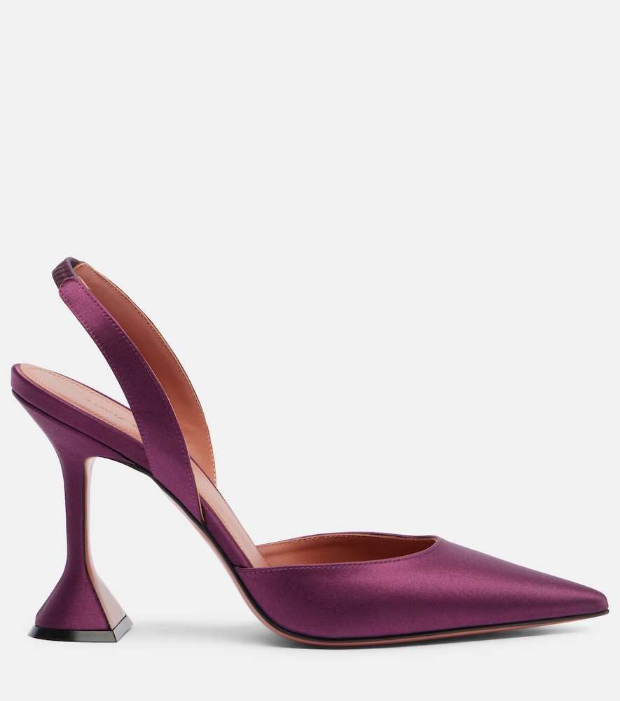  Amina Muaddi Amina Muaddi Slingback-pumps Holli 95 Aus Satin 