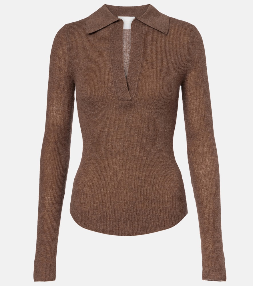 Citizen Of Humanity Simone Wool And Cashmere Polo Sweater In Brown