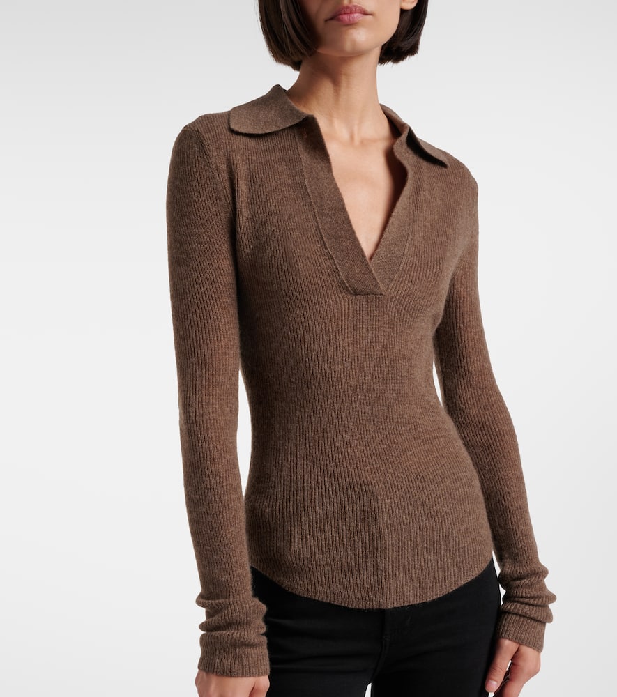 Citizen Of Humanity Simone Wool And Cashmere Polo Sweater In Brown