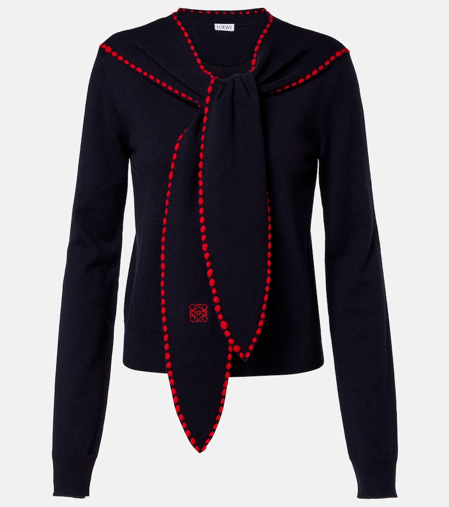 Loewe Scarf-detail wool sweater