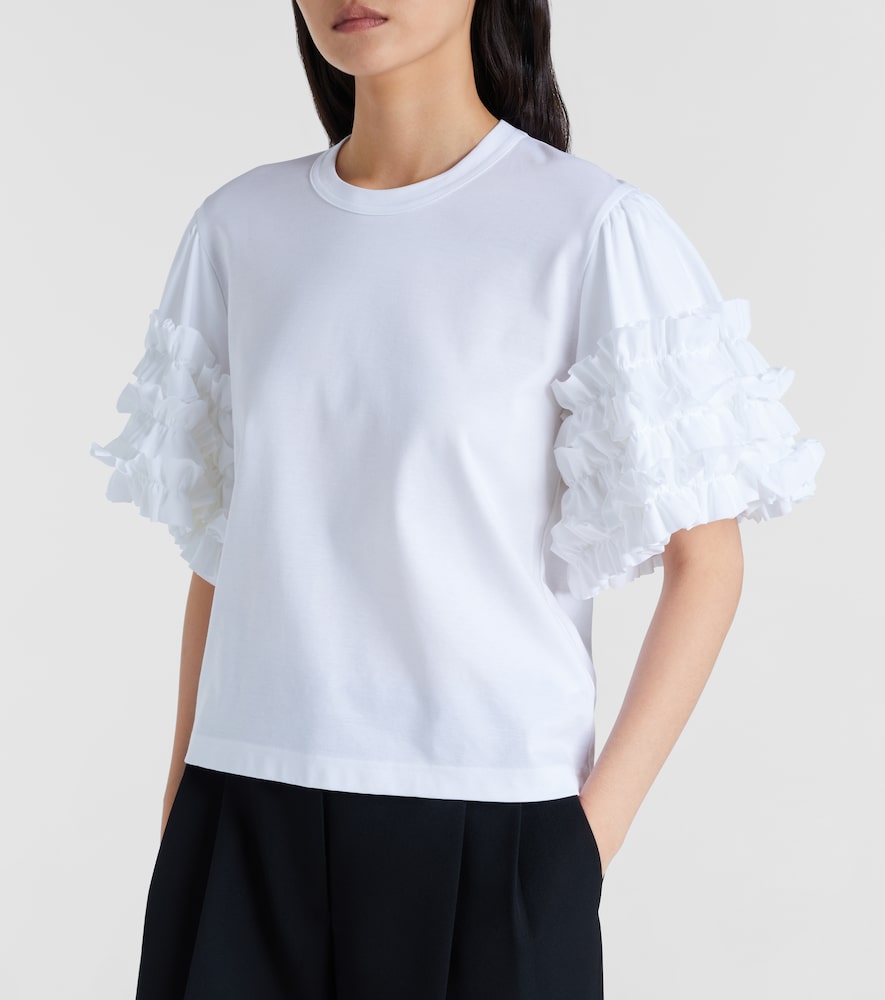 Ruffled Cotton T-Shirt