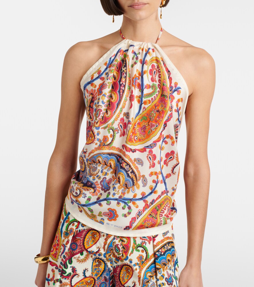  Etro Etro Printed Silk Tank Top 